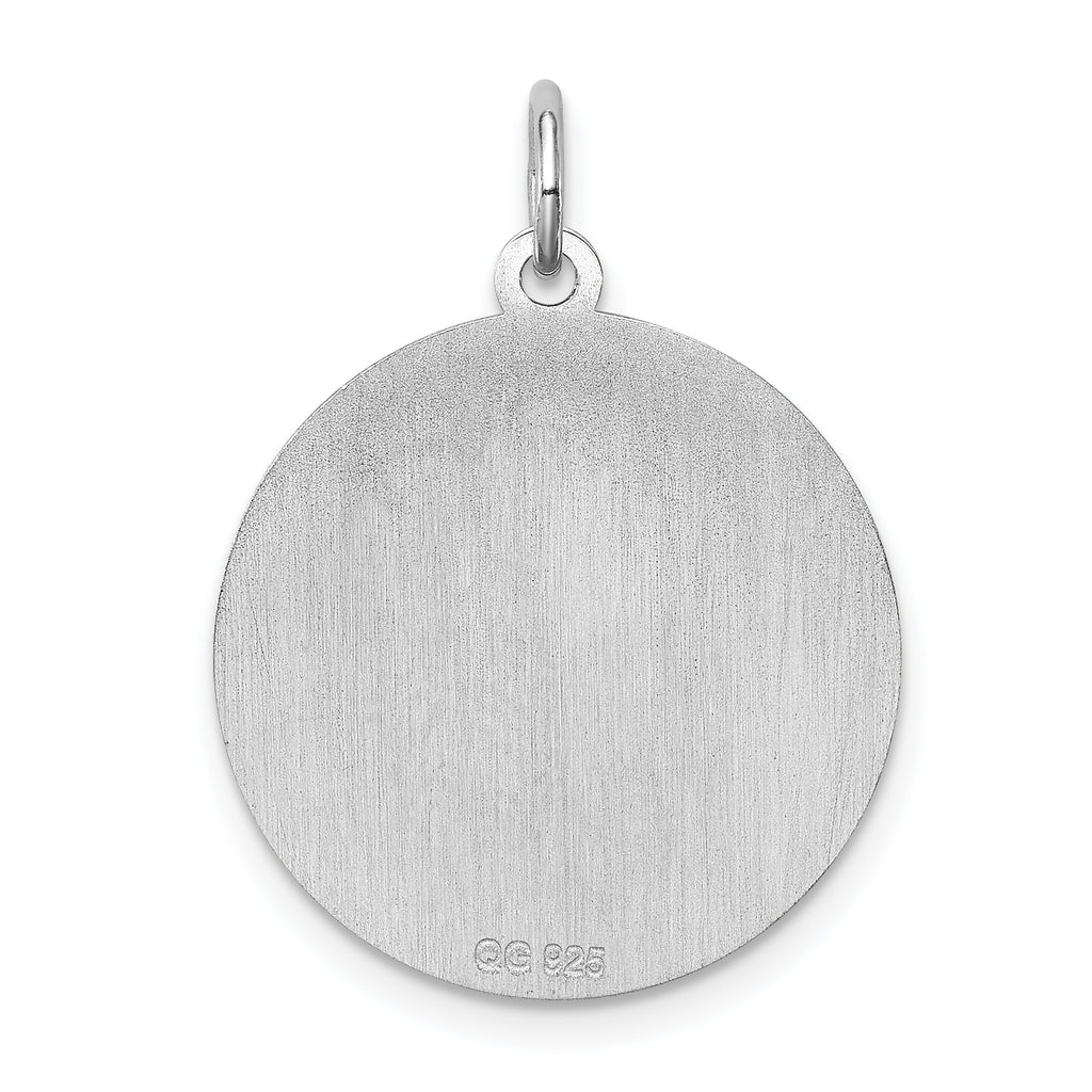 Sterling Silver Rhodium-Plated Pekingese Charm with Engravable Back