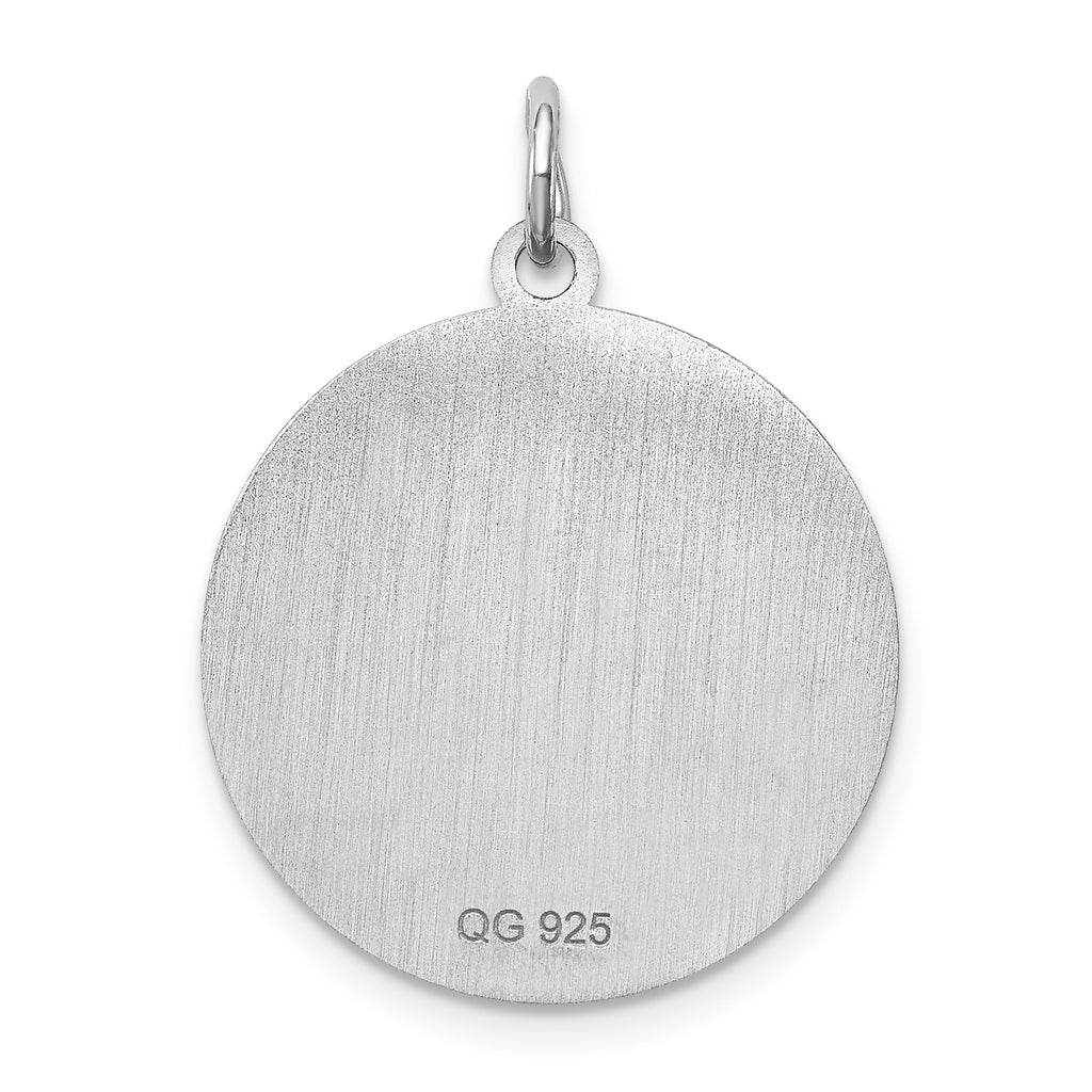 Sterling Silver Rhodium-Plated Poodle Charm with Engravable Back