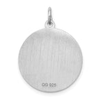 Sterling Silver Rhodium-Plated Poodle Charm with Engravable Back