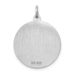 Sterling Silver Rhodium-Plated Poodle Charm with Engravable Back