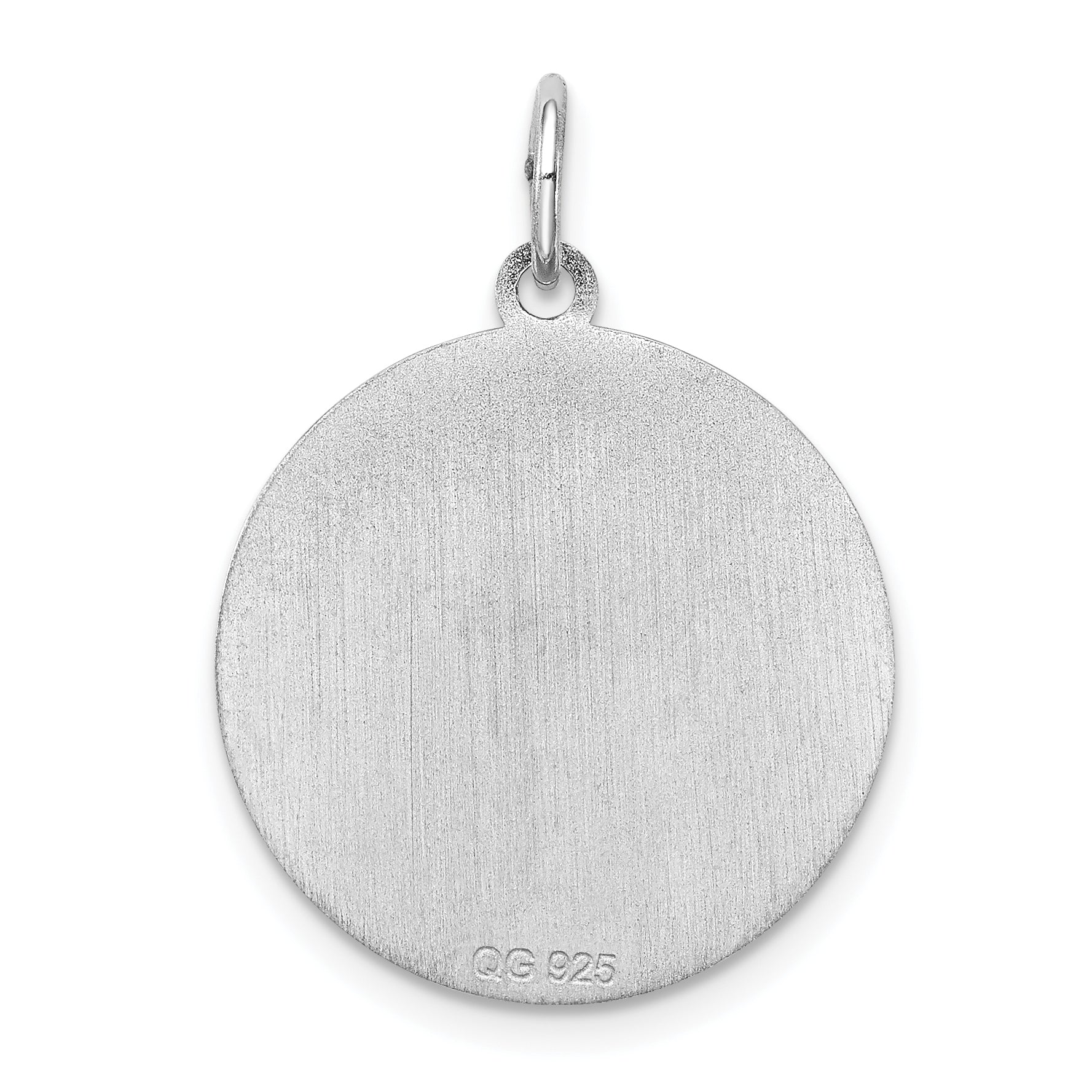 Sterling Silver Rhodium-Plated Pug Charm with Engravable Back Elegant Design
