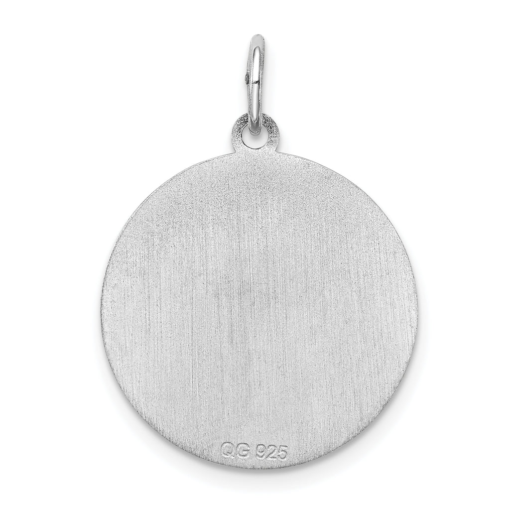 Sterling Silver Rhodium-Plated Pug Charm with Engravable Back Elegant Design