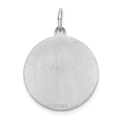 Sterling Silver Rhodium-Plated Pug Charm with Engravable Back Elegant Design