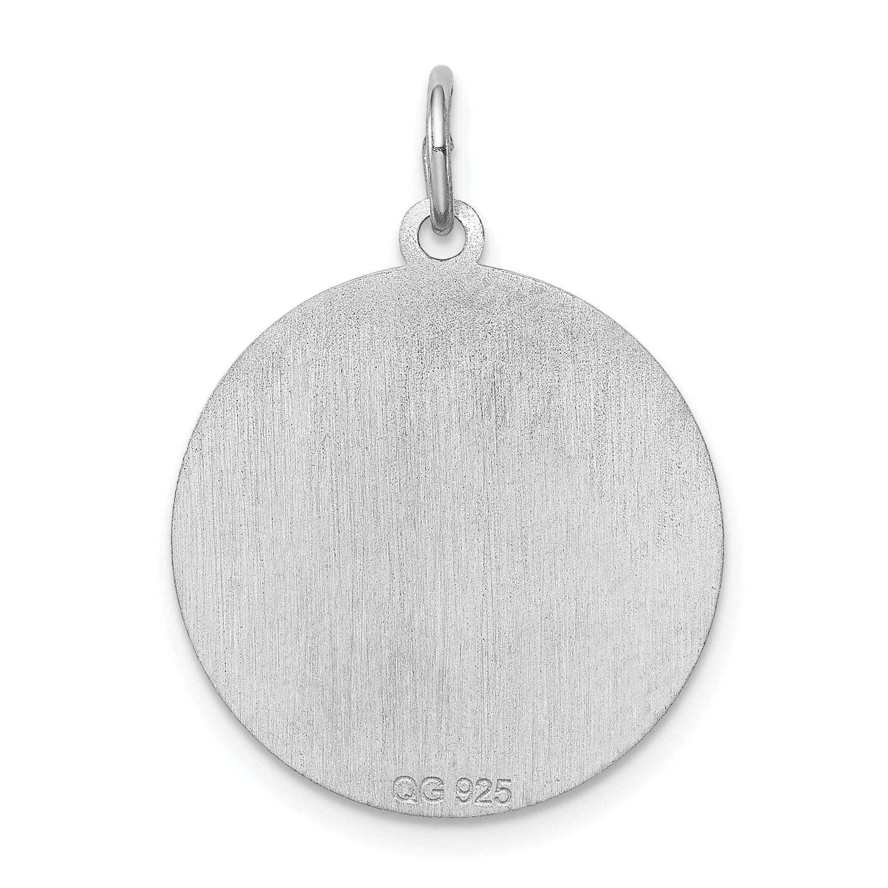 Sterling Silver 925 Rottweiler Charm with Rhodium-Plated Engravable Disc