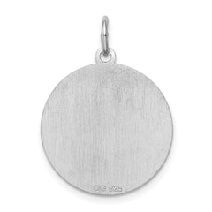 Sterling Silver 925 Rottweiler Charm with Rhodium-Plated Engravable Disc