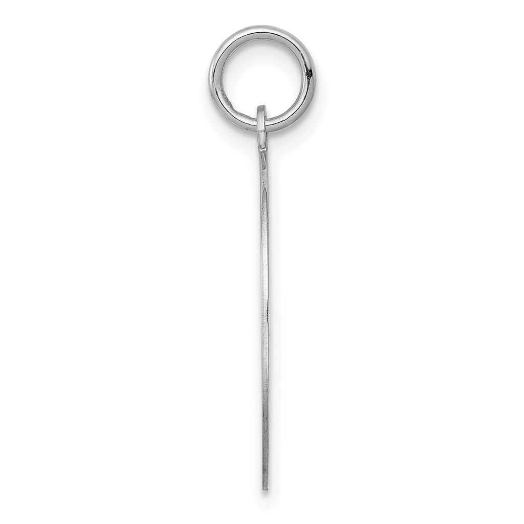 Sterling Silver Samoyed Charm with Rhodium-Plated Finish Engravable Disc