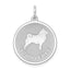 Sterling Silver Rhodium-plated Schipperke Disc Charm