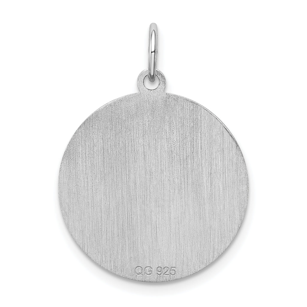 Sterling Silver Rhodium-Plated Schnauzer Charm with Engravable Back