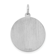 Sterling Silver Rhodium-Plated Schnauzer Charm with Engravable Back