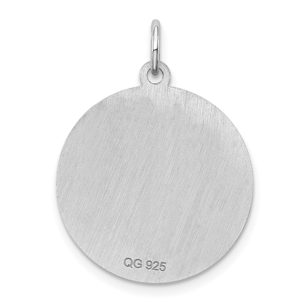 Sterling Silver Scottish Terrier Disc Charm, Rhodium-Plated & Engravable