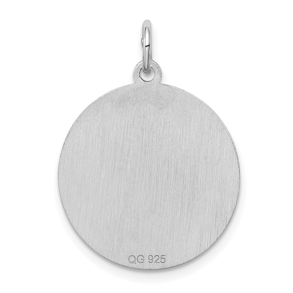 Sterling Silver Rhodium-Plated Shih Tzu Charm with Engravable Back