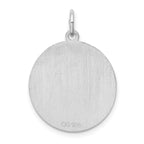 Sterling Silver Rhodium-Plated Engravable Husky Charm Pendant with Laser Design