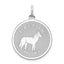 Sterling Silver Rhodium-plated Siberian Husky Disc Charm