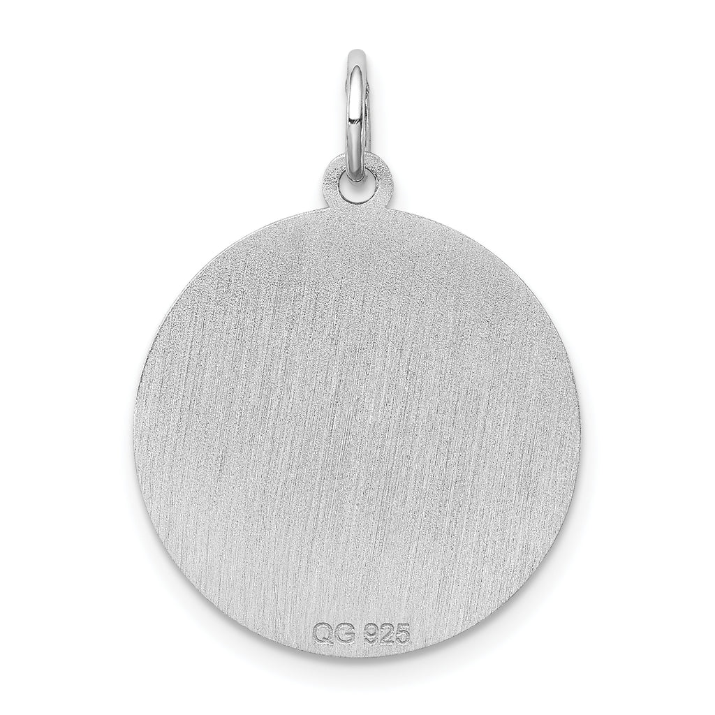 Sterling Silver 925 Rhodium-Plated Corgi Charm with Engravable Back