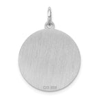 Sterling Silver 925 Rhodium-Plated Corgi Charm with Engravable Back