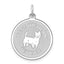 Sterling Silver Rhodium-plated West Highland Terrier Disc Charm