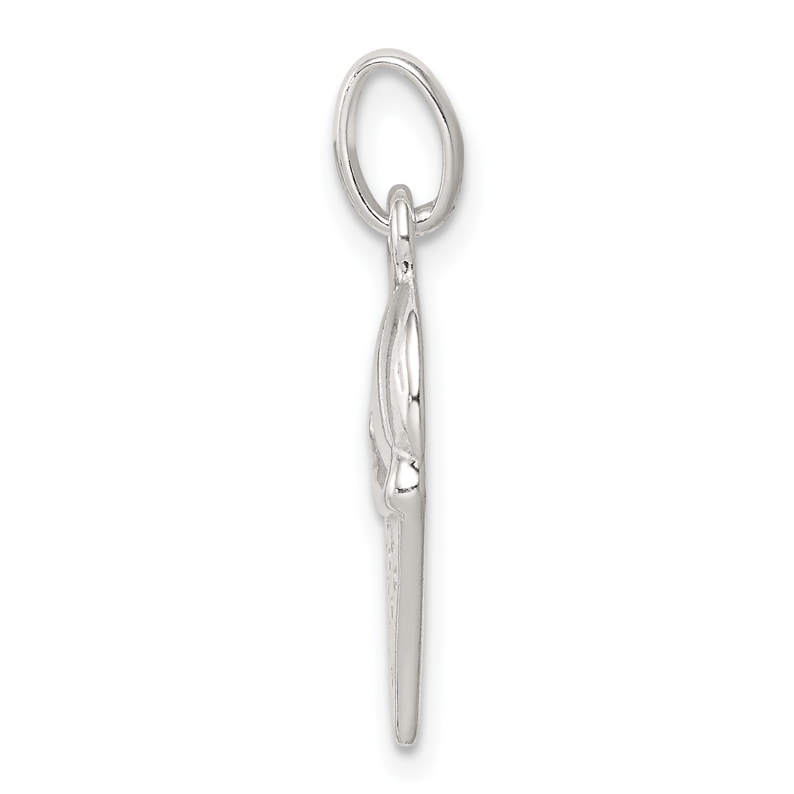 925 Sterling Silver Basketball in Hoop Charm with Polished Anti-Tarnish Finish Secondary image