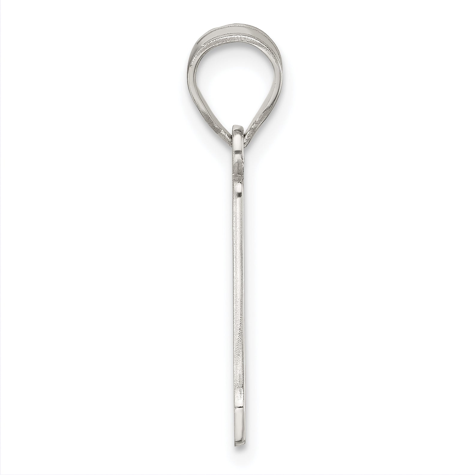 Sterling Silver Rhodium-Plated Letter A Pendant 925 Solid Sophisticated Design Secondary image