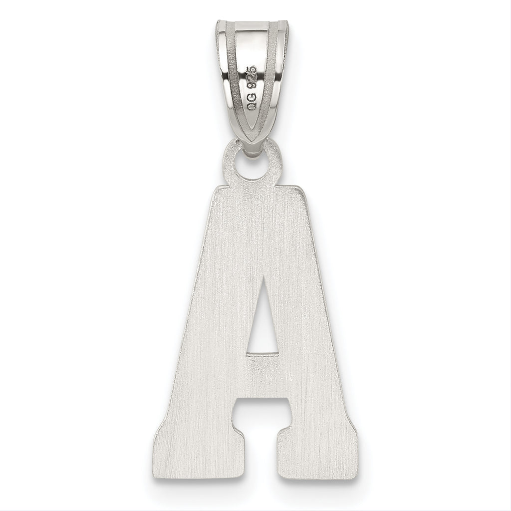 Sterling Silver Rhodium-Plated Letter A Pendant 925 Solid Sophisticated Design
