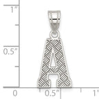 Sterling Silver Rhodium-Plated Letter A Pendant 925 Solid Sophisticated Design