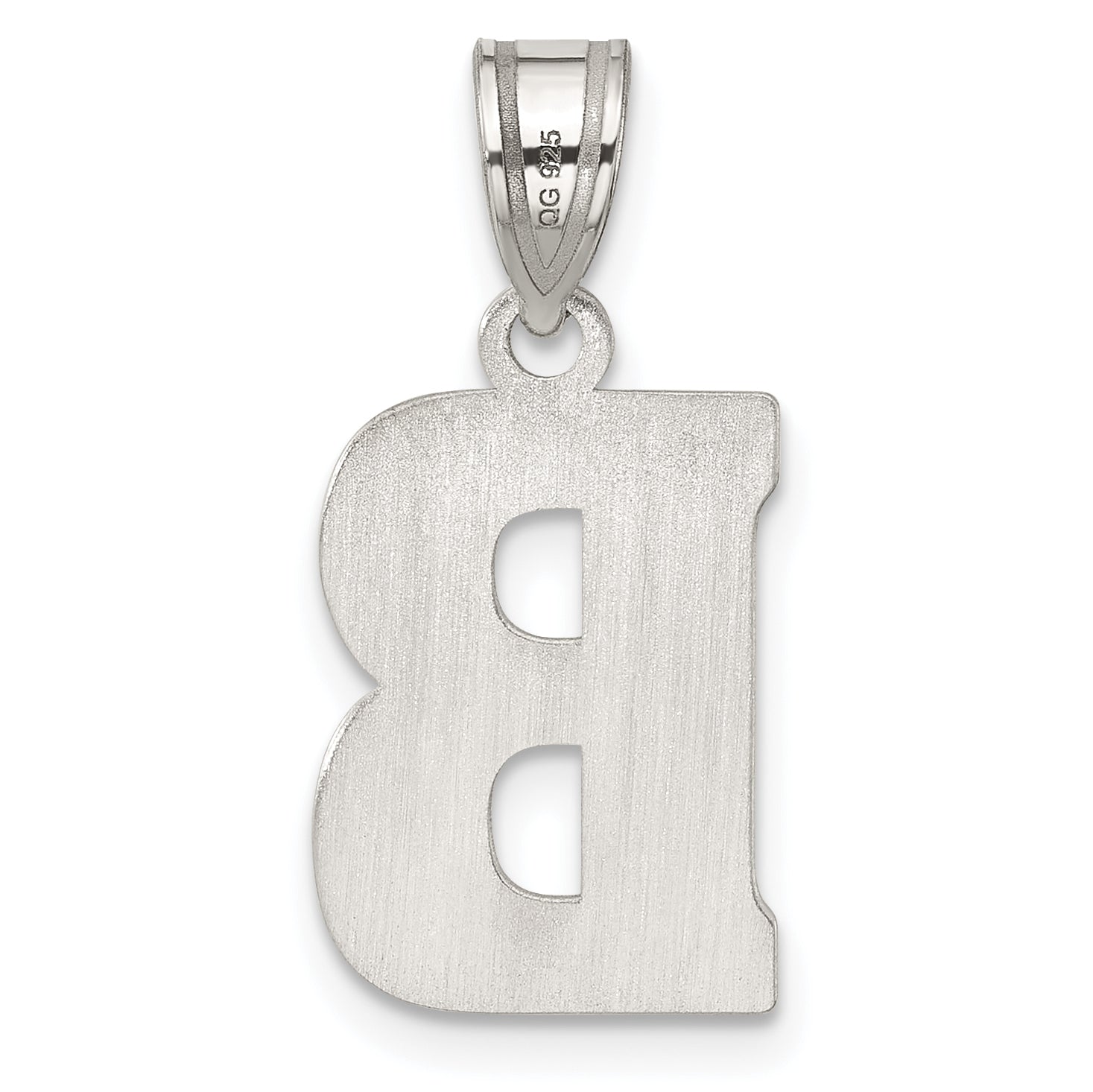 Sophia Jewelers Sterling Silver Rhodium-Plated Letter B Initial Pendant  Elegant and Solid Design