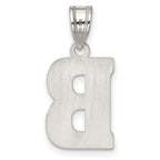 Sophia Jewelers Sterling Silver Rhodium-Plated Letter B Initial Pendant  Elegant and Solid Design