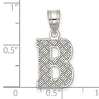 Sophia Jewelers Sterling Silver Rhodium-Plated Letter B Initial Pendant  Elegant and Solid Design