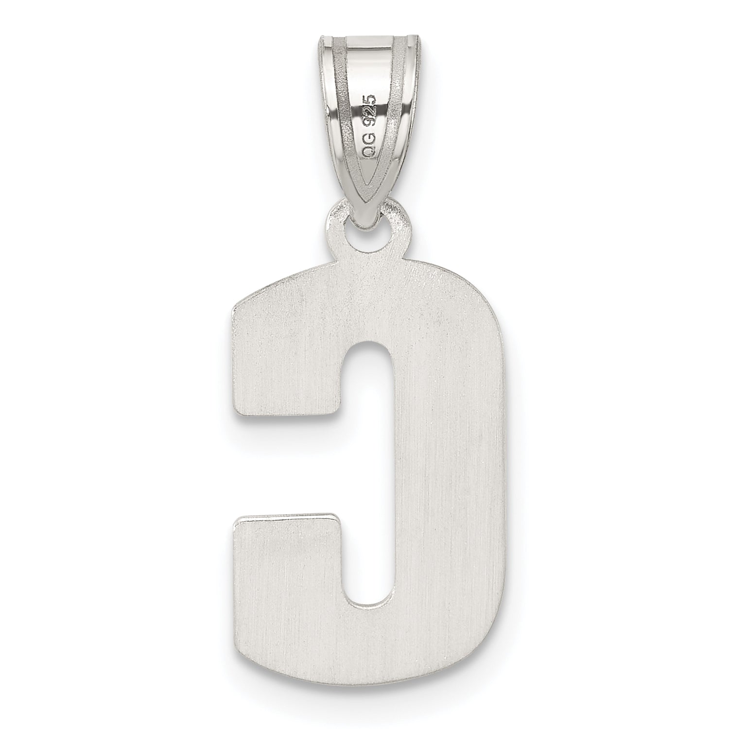 Sophia Jewelers Sterling Silver Rhodium-Plated Letter C Pendant Elegant, Casted Design