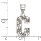 Sophia Jewelers Sterling Silver Rhodium-Plated Letter C Pendant Elegant, Casted Design