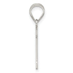 Sterling Silver 925 Letter D Pendant with Rhodium-Plated Solid Cast Design