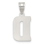Sterling Silver 925 Letter D Pendant with Rhodium-Plated Solid Cast Design