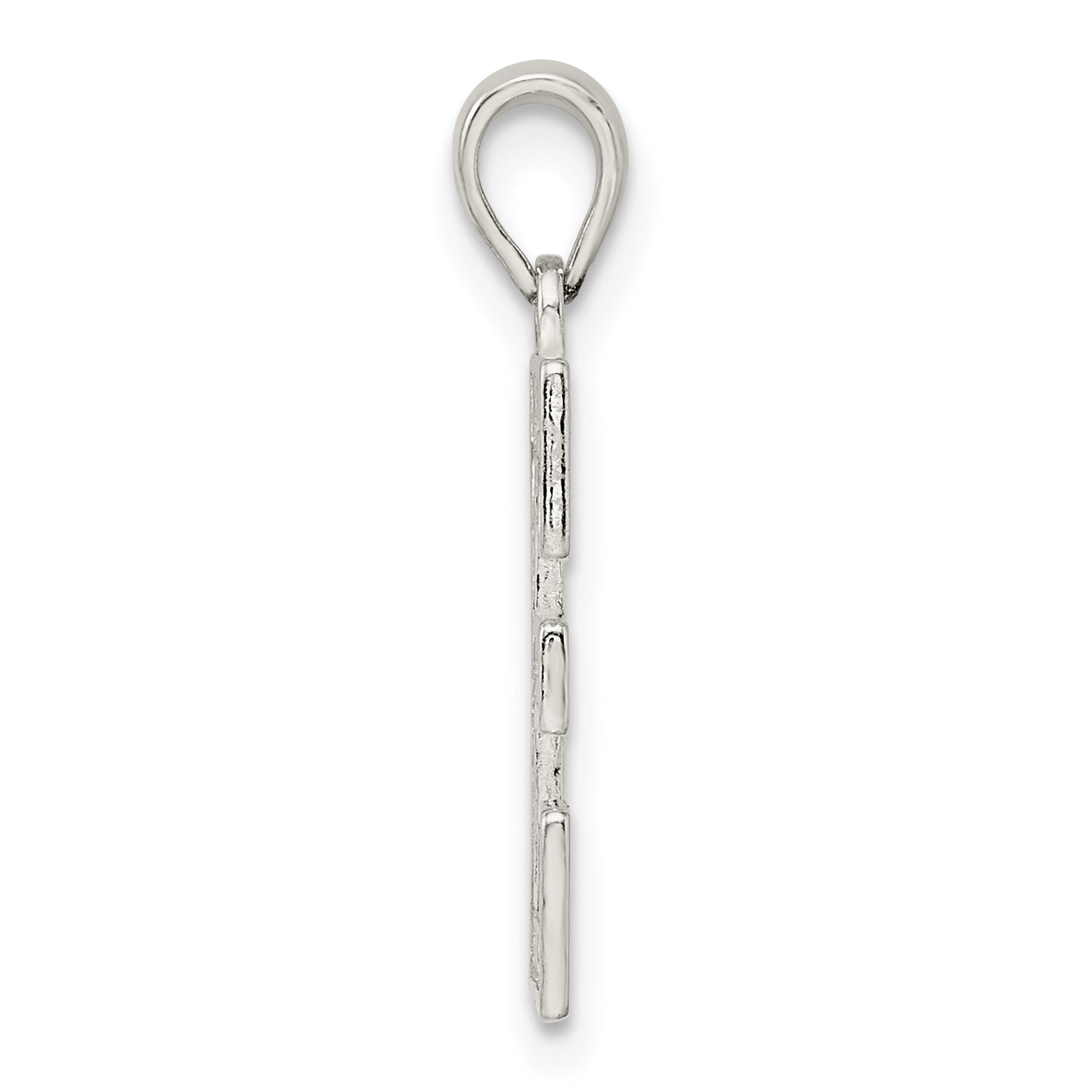 Sterling Silver 925 Letter E Pendant with Rhodium Plating Solid and Elegant