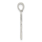 Sterling Silver 925 Letter E Pendant with Rhodium Plating Solid and Elegant
