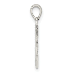 Sterling Silver 925 Letter E Pendant with Rhodium Plating Solid and Elegant