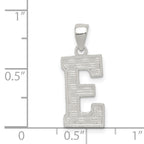 Sterling Silver 925 Letter E Pendant with Rhodium Plating Solid and Elegant