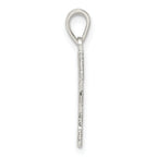 Sterling Silver 925 Letter F Initial Pendant Rhodium-Plated Solid Cast Design