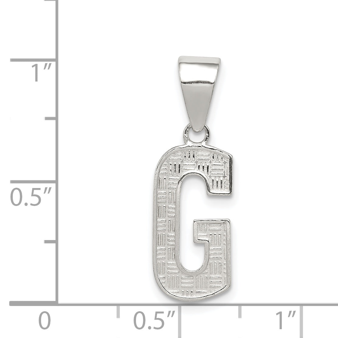 Sterling Silver 925 Rhodium-Plated Initial G Pendant Solid & Elegant Design