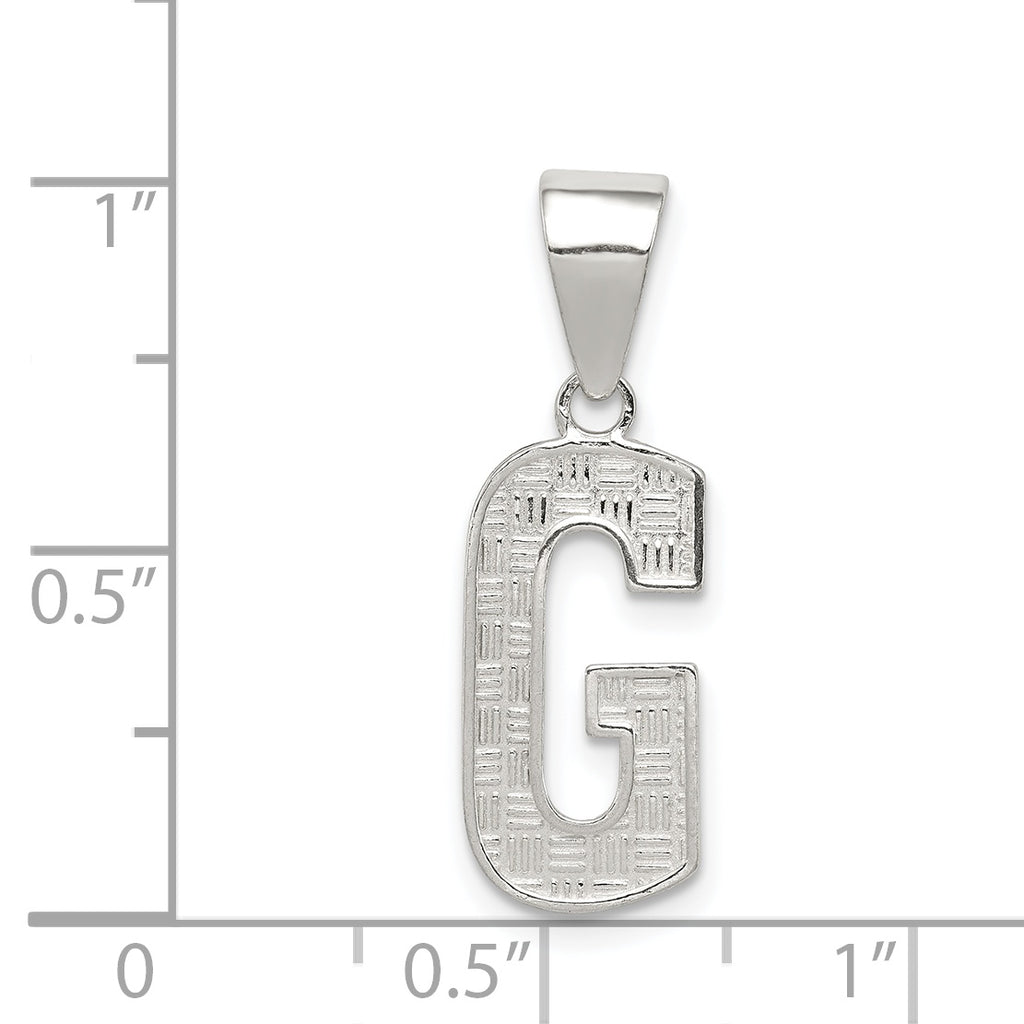 Sterling Silver 925 Rhodium-Plated Initial G Pendant Solid & Elegant Design
