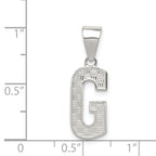 Sterling Silver 925 Rhodium-Plated Initial G Pendant Solid & Elegant Design