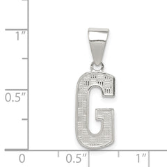 Sterling Silver 925 Rhodium-Plated Initial G Pendant Solid & Elegant Design