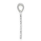Sterling Silver 925 Rhodium-Plated Letter H Pendant Elegant, Solid, Small Size