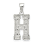 Sterling Silver Rhodium-plated Letter H Initial Pendant