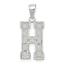 Sterling Silver Rhodium-plated Letter H Initial Pendant