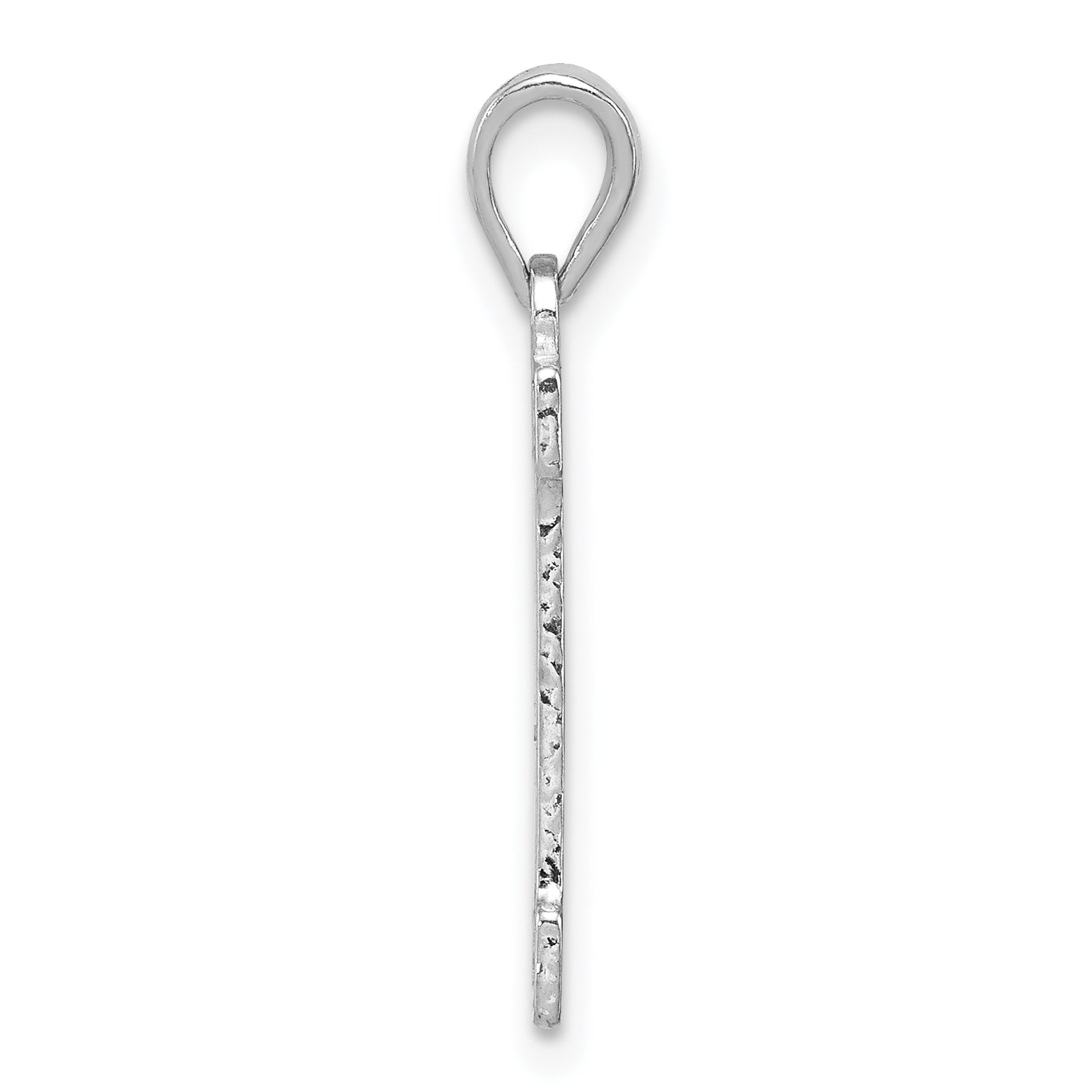 Sterling Silver 925 Initial I Pendant with Rhodium Finish Elegant and Solid Design