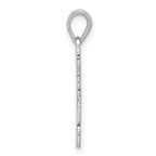 Sterling Silver 925 Initial I Pendant with Rhodium Finish Elegant and Solid Design