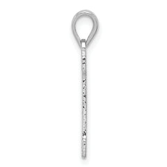 Sterling Silver 925 Initial I Pendant with Rhodium Finish Elegant and Solid Design