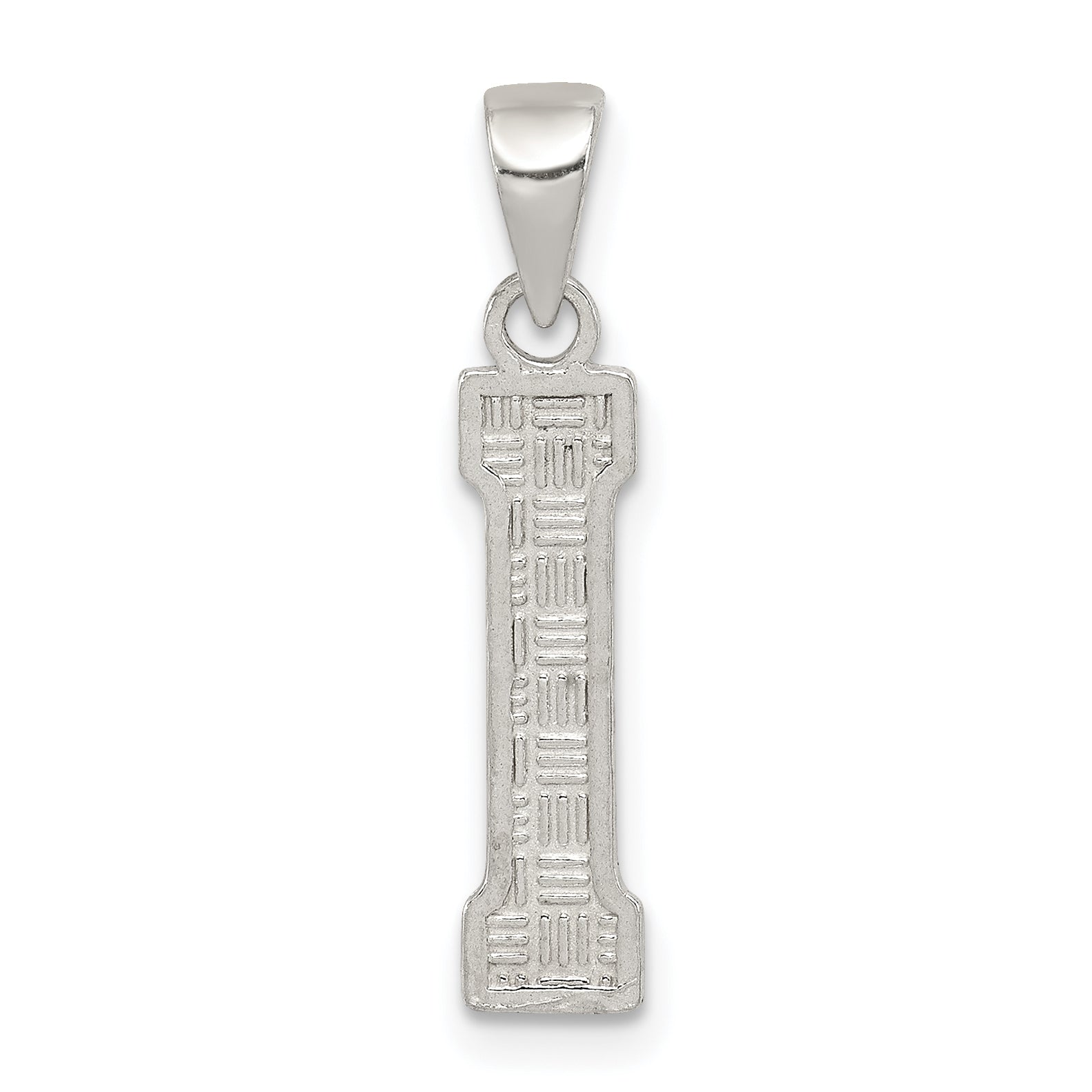 Sterling Silver Rhodium-plated Letter I Initial Pendant Main image