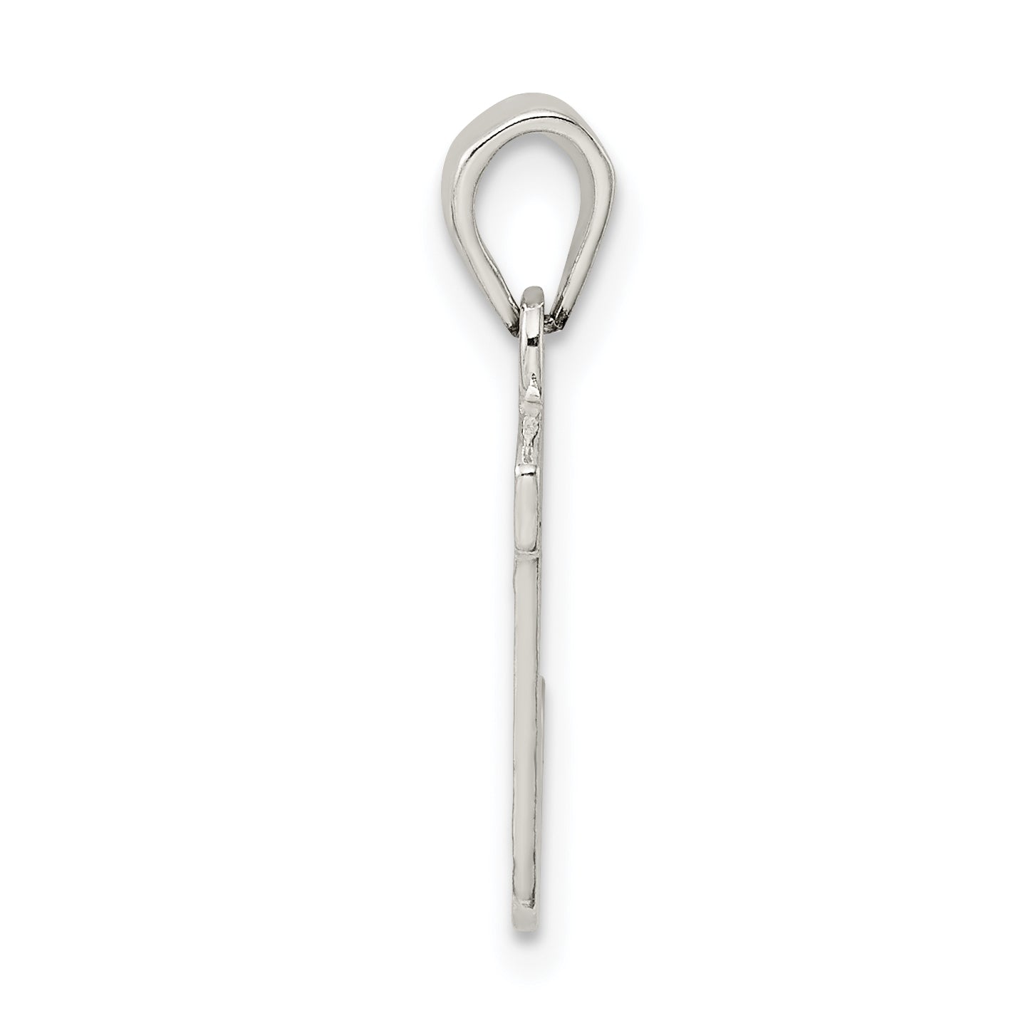 Sterling Silver 925 J Initial Pendant Rhodium-Plated Solid Cast Elegant Design Secondary image