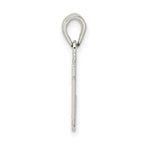 Sterling Silver 925 J Initial Pendant Rhodium-Plated Solid Cast Elegant Design