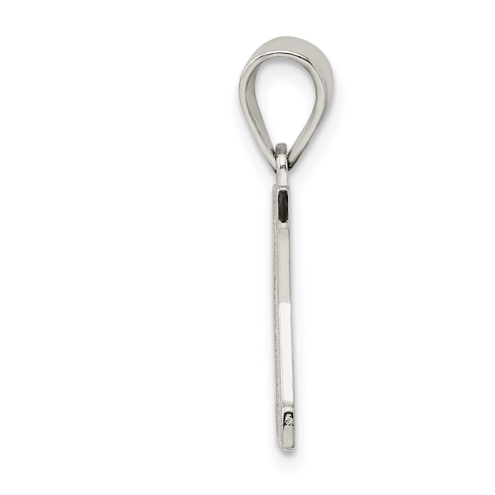 Sterling Silver 925 Rhodium-Plated Letter K Initial Pendant  Solid & Elegant Design